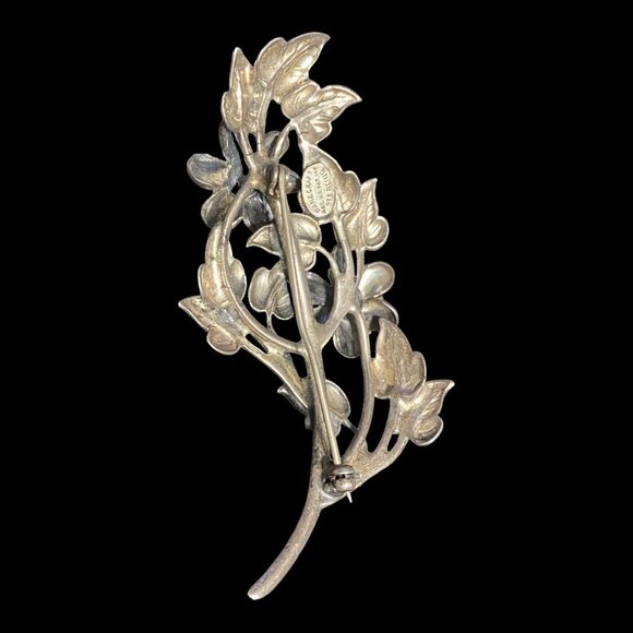 Danecraft Sterling Silver Floral Brooch Pin - Picture 12 of 15